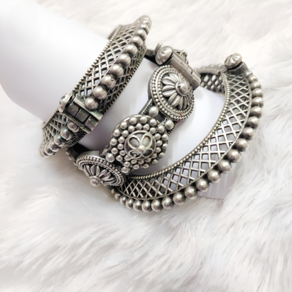 Antique Silver Plated Hand Stack (2)