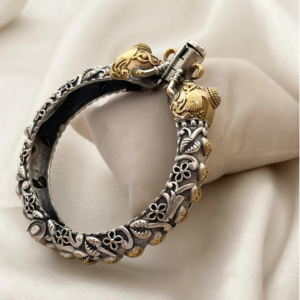 Dual Toned Brass Elephant Kada (2)