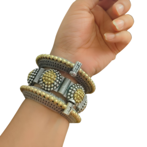 Dual Toned Brass Hand Stack (2)