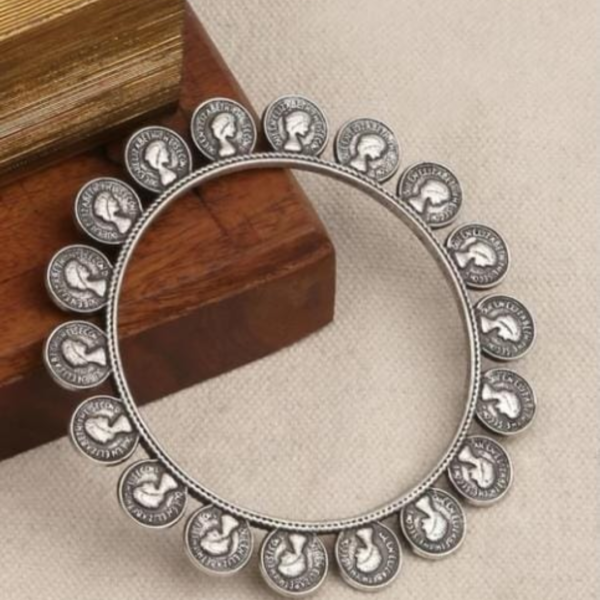 German Silver Coin Bangles Set - Image 2