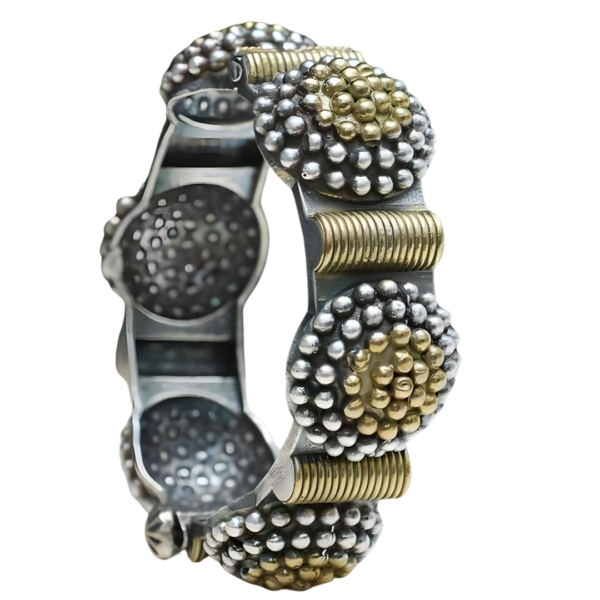 Gol Moti Dual Toned Brass Kada - Image 4