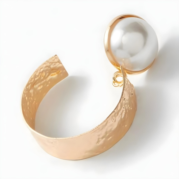 Hoop Pearl Earrings - Image 3