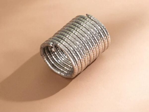 Spiral Viral Bangles Bracelet for Women and Girls (Silver)