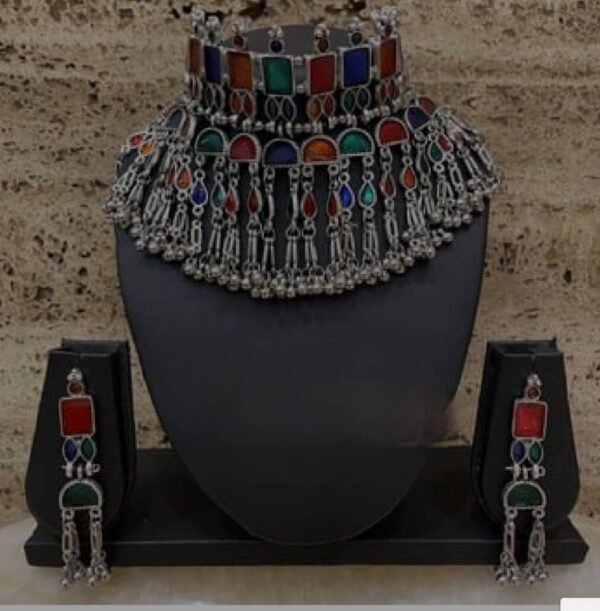 Multi Color Handcrafted Oxidised Choker Necklace