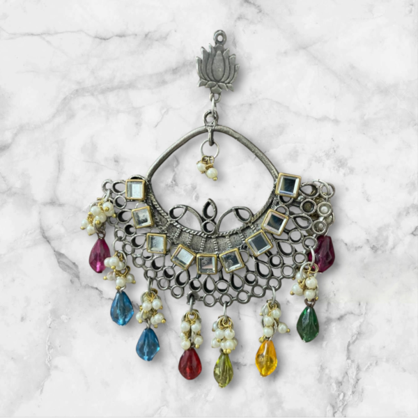 Kundan Chandbali Jhumka Set - Image 3