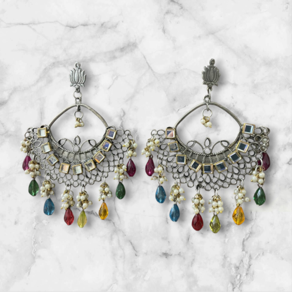 Kundan Chandbali Jhumka Set - Image 2