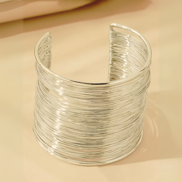 Multilayer Stylish Silver Handcuf - Image 2