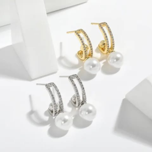 Pearl Korean Earrings - Image 2
