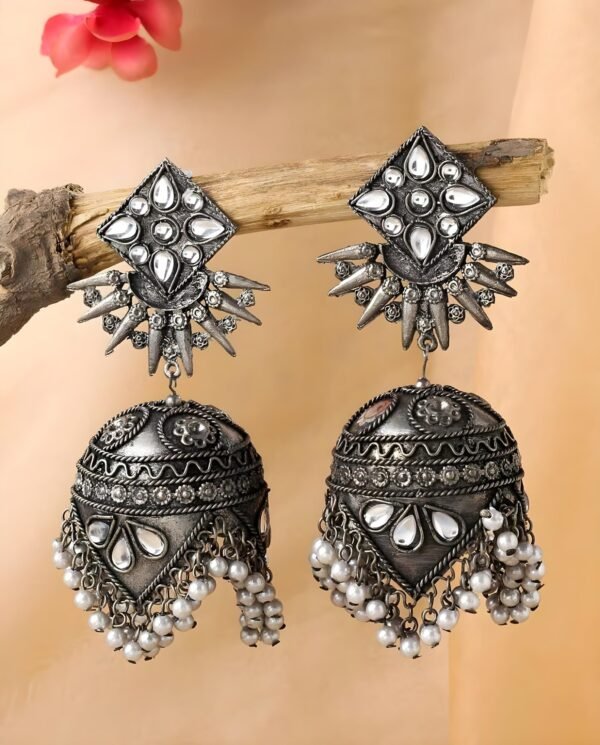 Mirror Pearl Jhumka