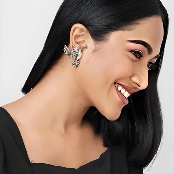 Silver Replica Bird Stud Earrings - Image 3