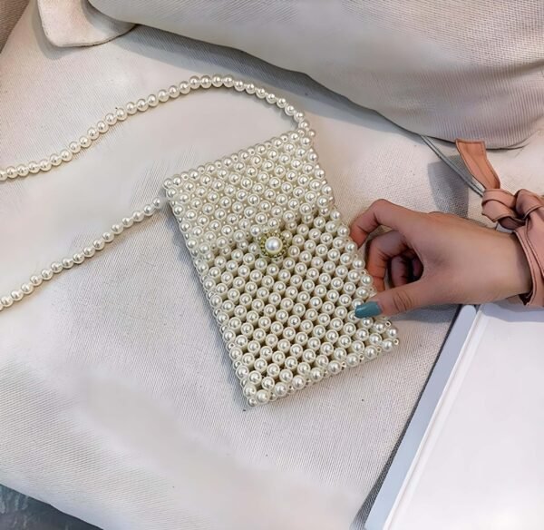 Handmade Pearl Phone Cover Sling Bag - Elegant & Protective - Image 8