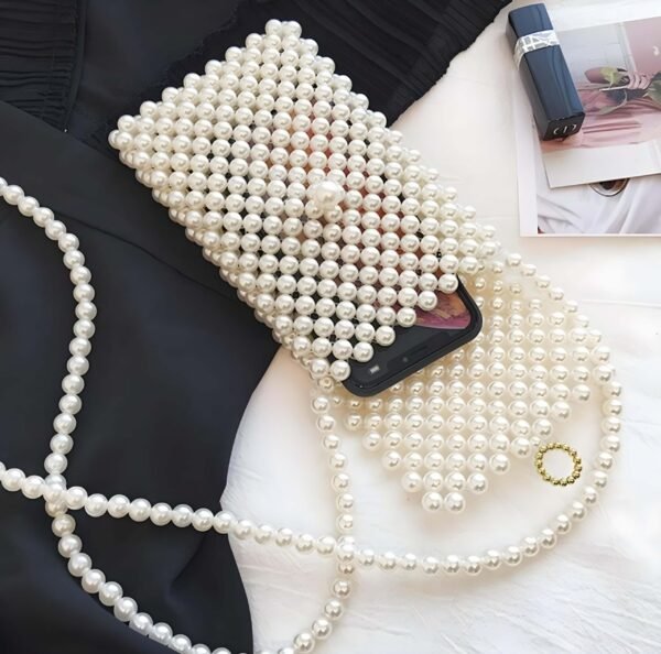 Handmade Pearl Phone Cover Sling Bag - Elegant & Protective - Image 2