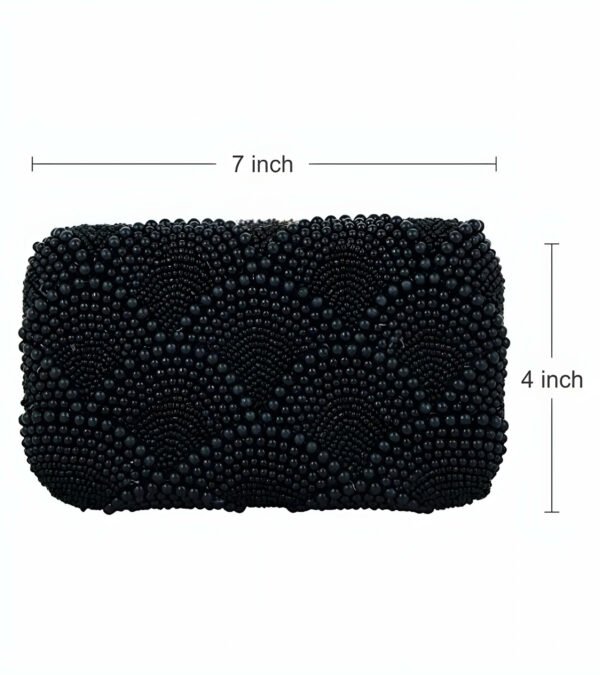 Pearl Handmade Metal Clutch Black - Image 4