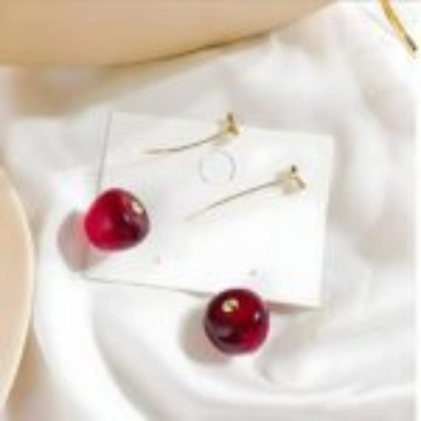 Red Cherry Earrings - Image 4