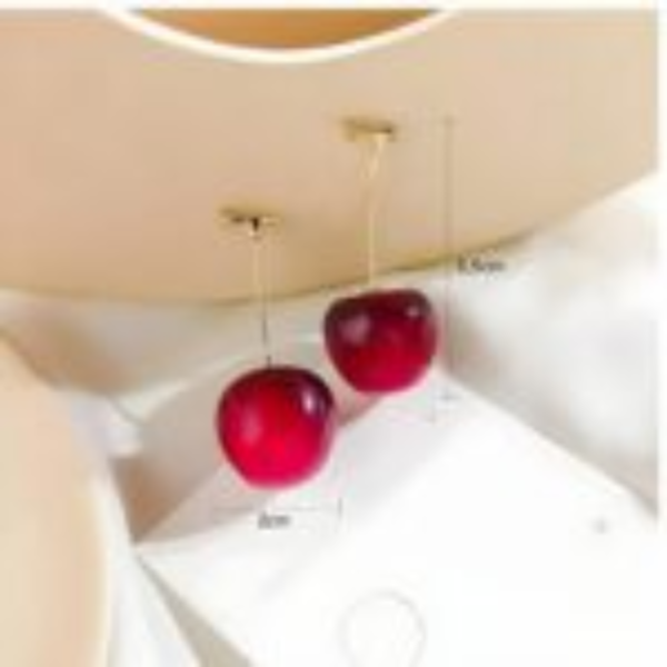 Red Cherry Earrings - Image 3