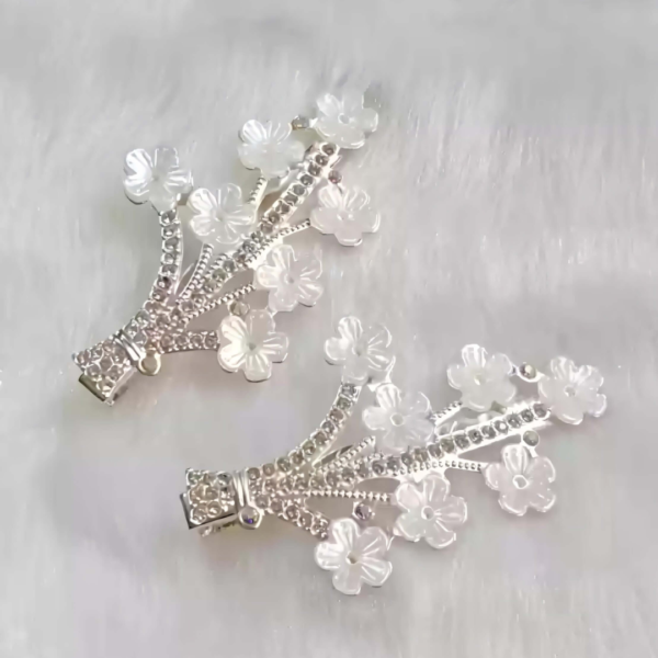 Trendy Pearl Korean Hair Clips Pair - Image 3