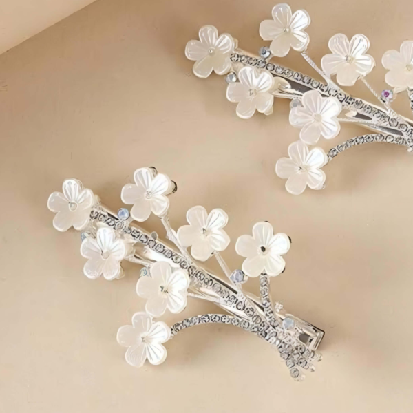 Trendy Pearl Korean Hair Clips Pair - Image 2