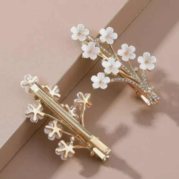 Trendy Pearl Korean Hair Clips Pair - Image 4