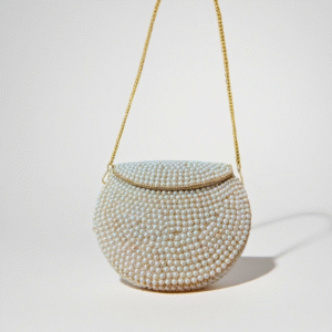 Handmade Metal Bag White Pearls Style Latest Shoulder Clutch Bag
