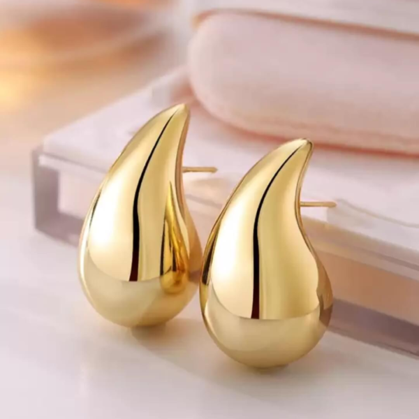 Water Drop Earrings (Golden) (3)
