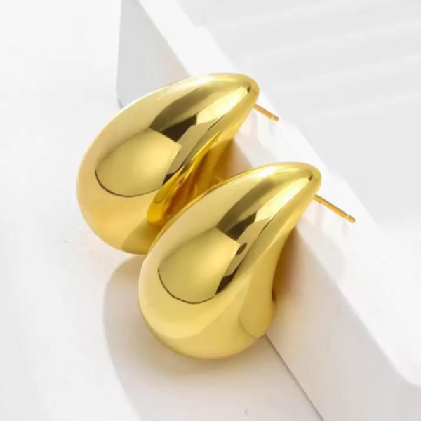Water Drop Earrings (Golden) - Image 3