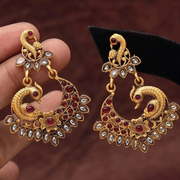 Gold Plated Peacock Earrings