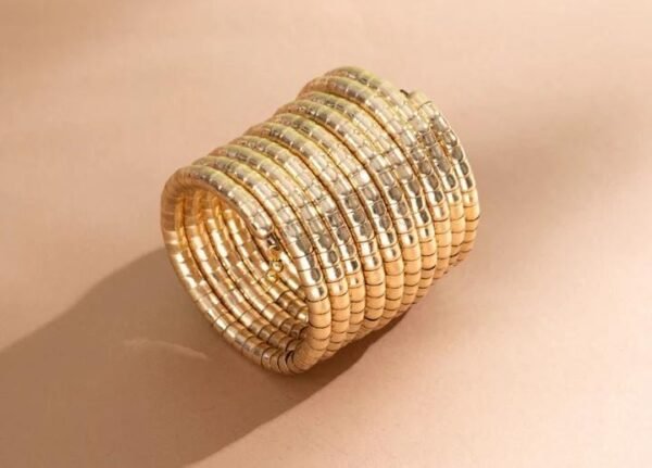 Spiral Viral Bangle Bracelet (Gold) - Image 3