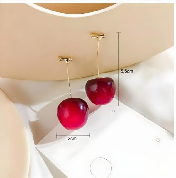 Red Cherry Earrings - Image 4