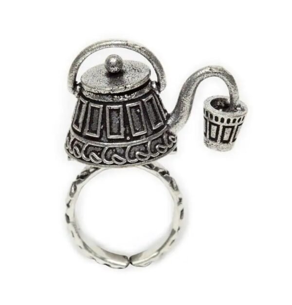 Silver Replica Chai Ketali Antique Ring - Image 3