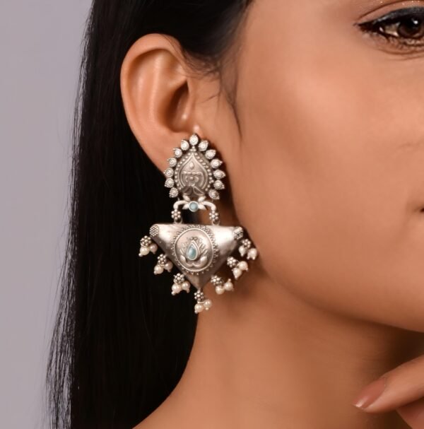 Silver Replica Dangler Earrings - Image 4