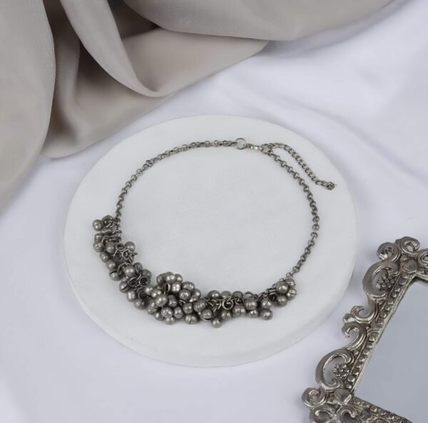 Silver Plated Ghungharoo Choker Necklace - Image 2