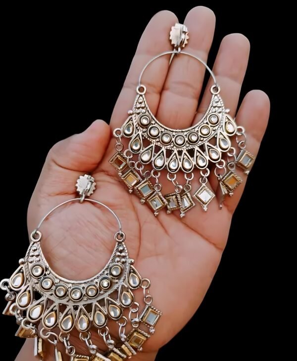 Kundan Chandbali Earrings - Image 2