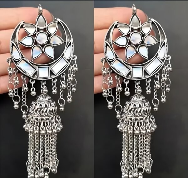 Viral Mirror Chandbali Earrings
