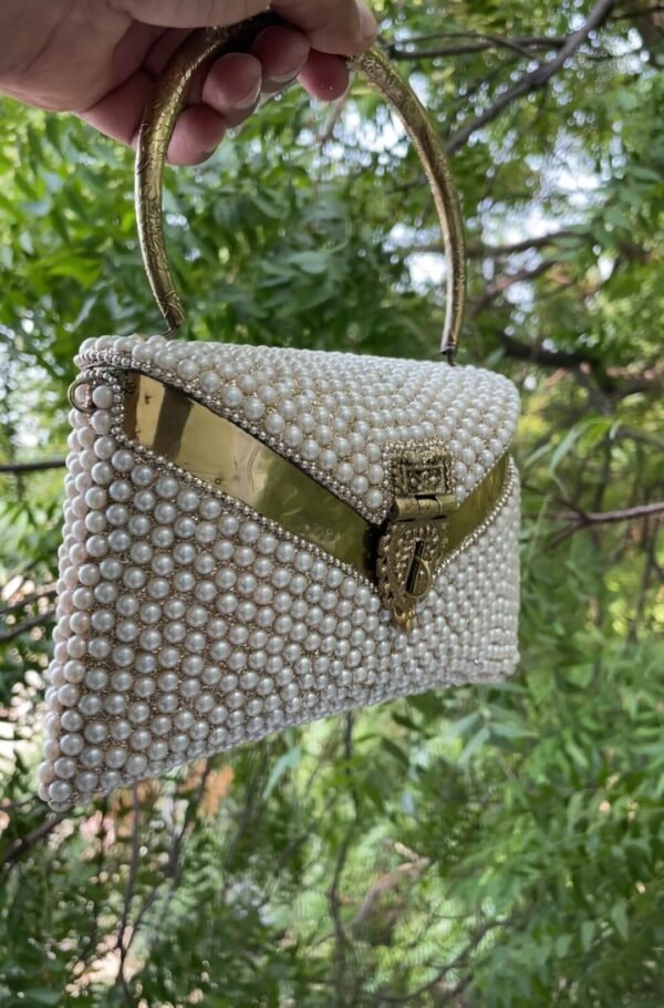 Pearl Handmade Brass Metal Clutch - Image 5