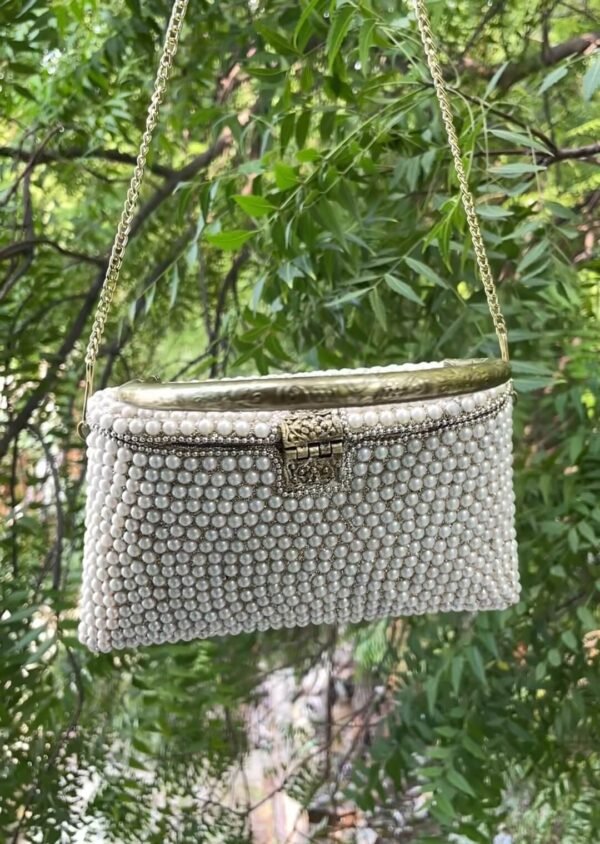 Pearl Handmade Brass Metal Clutch - Image 4