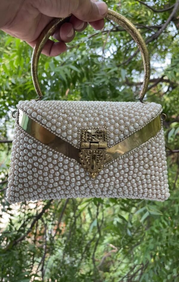 Pearl Handmade Brass Metal Clutch