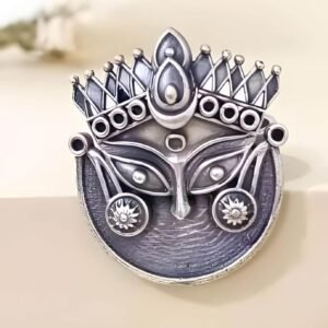 Oxidised Silver Durga Finger Ring