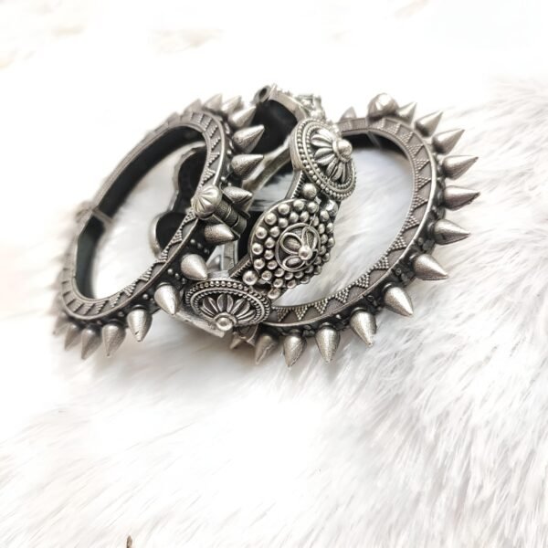 Antique Silver Plated Spike Hand Stack