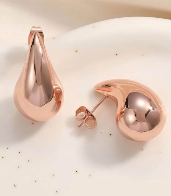 Water Drop Earrings (Rose Gold) - Image 3