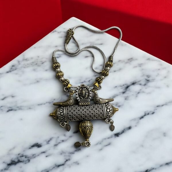 Dual Toned German Silver Necklace (Large) - Image 2