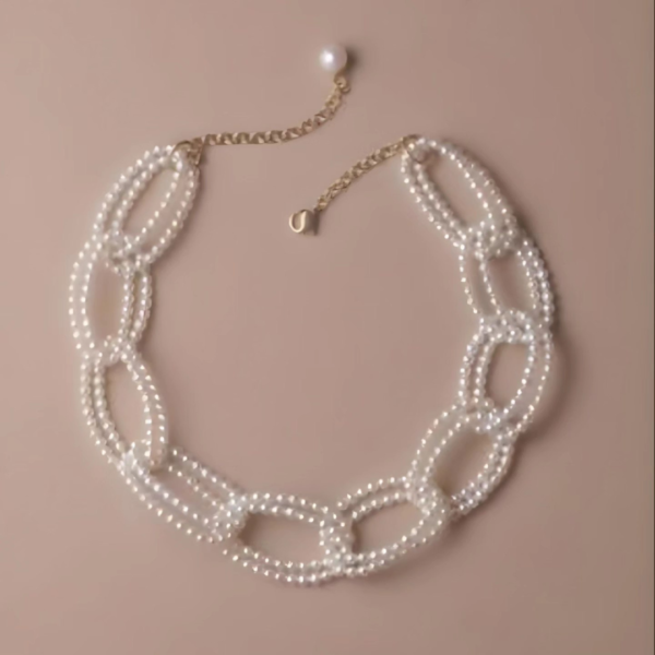 Elegant Handmade Two Layered Pearl Necklace