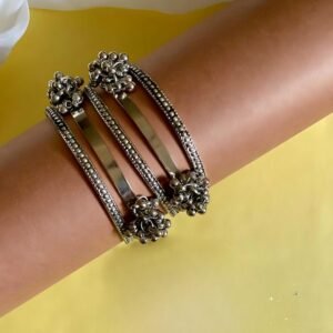 German Silver Ghungharu Bangles Set (1 Set)