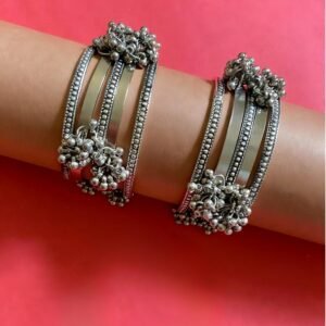 German Silver Ghungharu Bangles Set (2 Set)