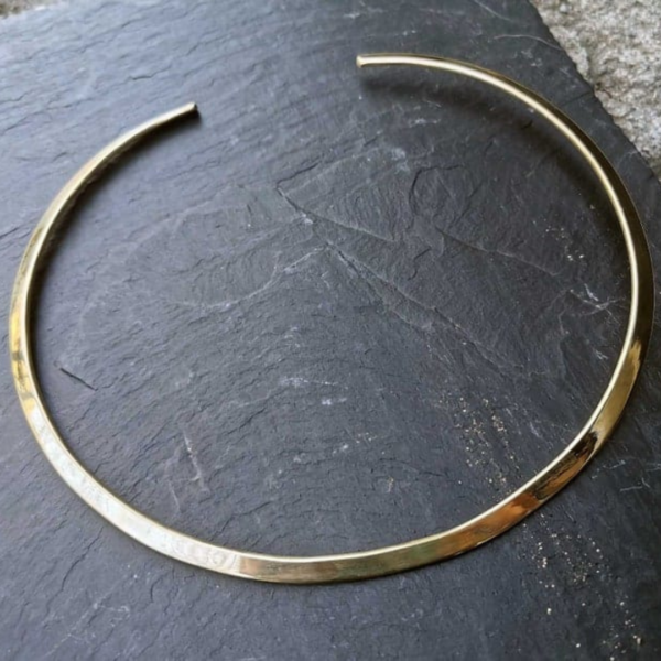Gold Plated Minimal Elegant Hasli Necklace - Image 2