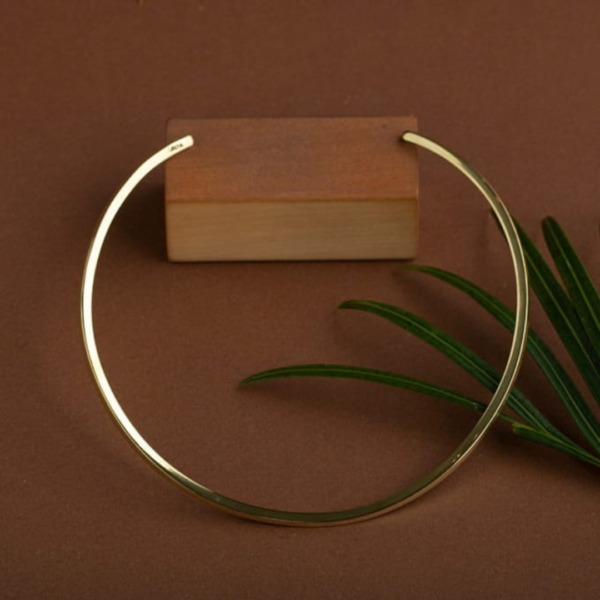 Gold Plated Minimal Elegant Hasli Necklace - Image 3