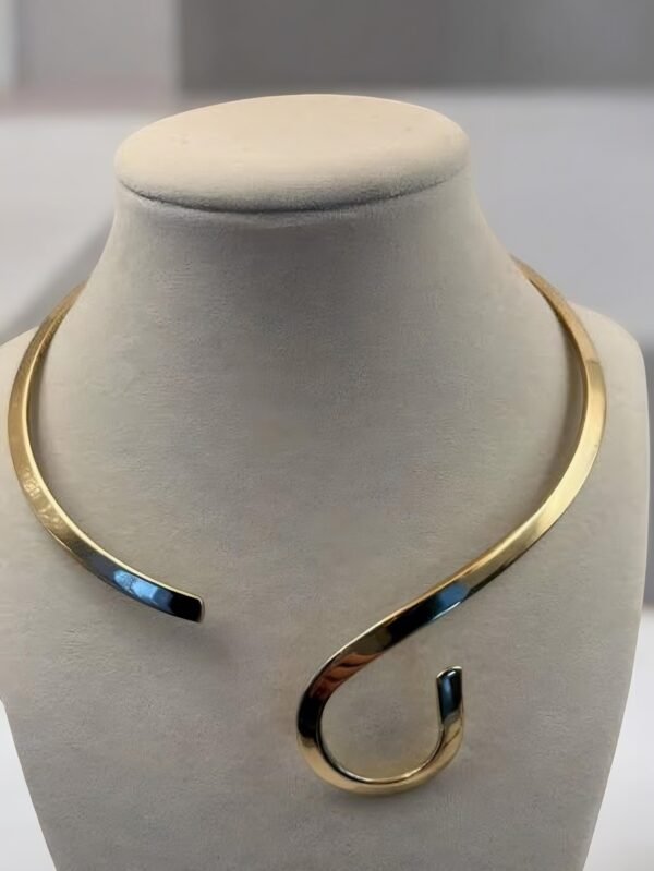 Gold Plated Spiral Torc Elegant Hasli Necklace – A Timeless Blend of Tradition & Modern Elegance - Image 2