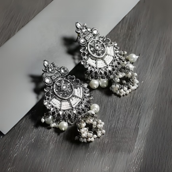 Handcrafted Black Polished Pearl Jhumki Earrings- Ethnic Jewelry