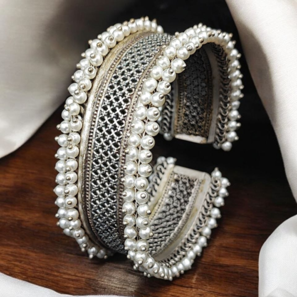 Oxidised Silver Replica Cuff Bracelet  Premium Hand Cuff Bangles