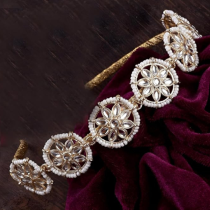 Parineeti Style Floral Shape Kundan Studded Hair Band (5)