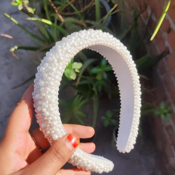 Pearl Wedding Hair Styling Band - Image 5